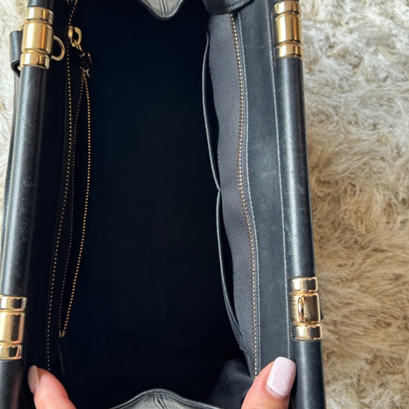 COACH Black Leather & quilted satchel w strap - Excellent condition - Authentic - Picture 8 of 11